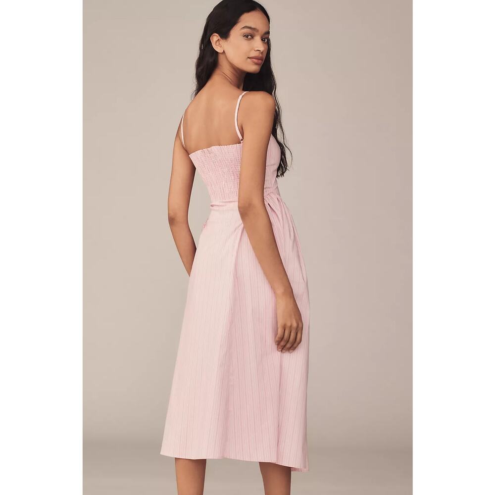 NWT Anthropologie Maeve Sleeveless Fitted A-Line Midi Dress $168 LARGE Pink - Picture 4 of 5